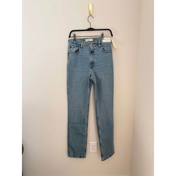 Abercrombie & Fitch Women’s Ultra High Rise 90s Straight Denim Jeans NWT Sz 4L - Picture 3 of 9